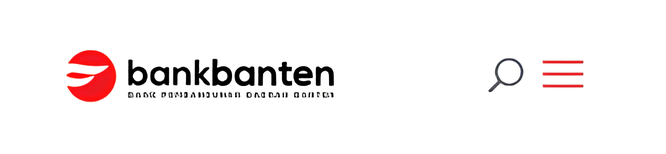 Logo Bank Banten berwarna merah dan putih dengan desain modern