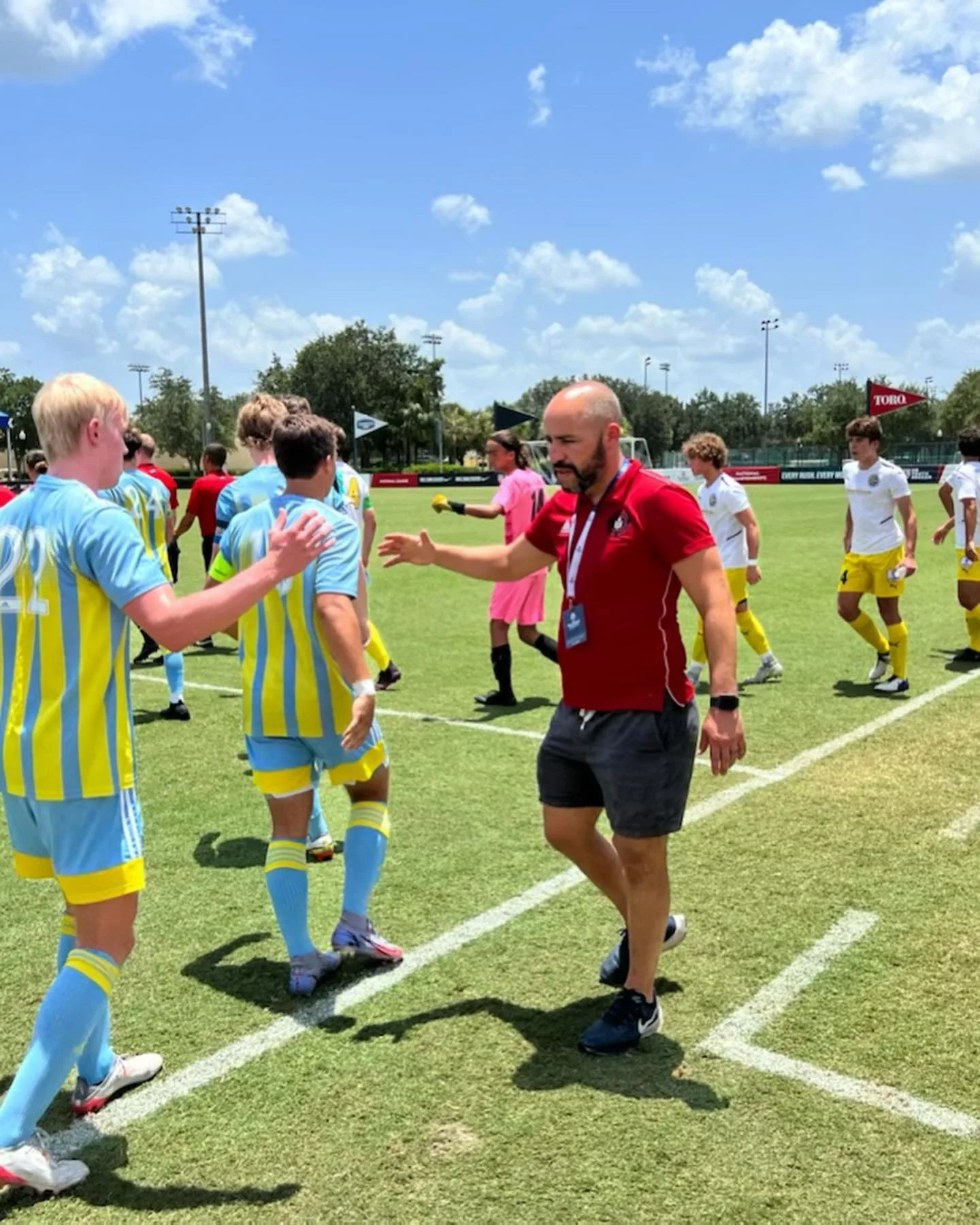 Coach Carvalho on the field