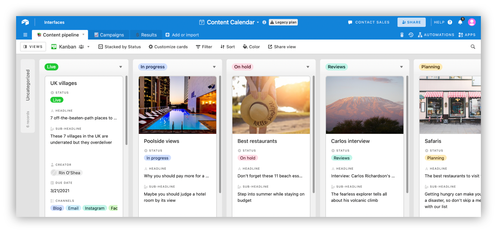 airtable kanban view