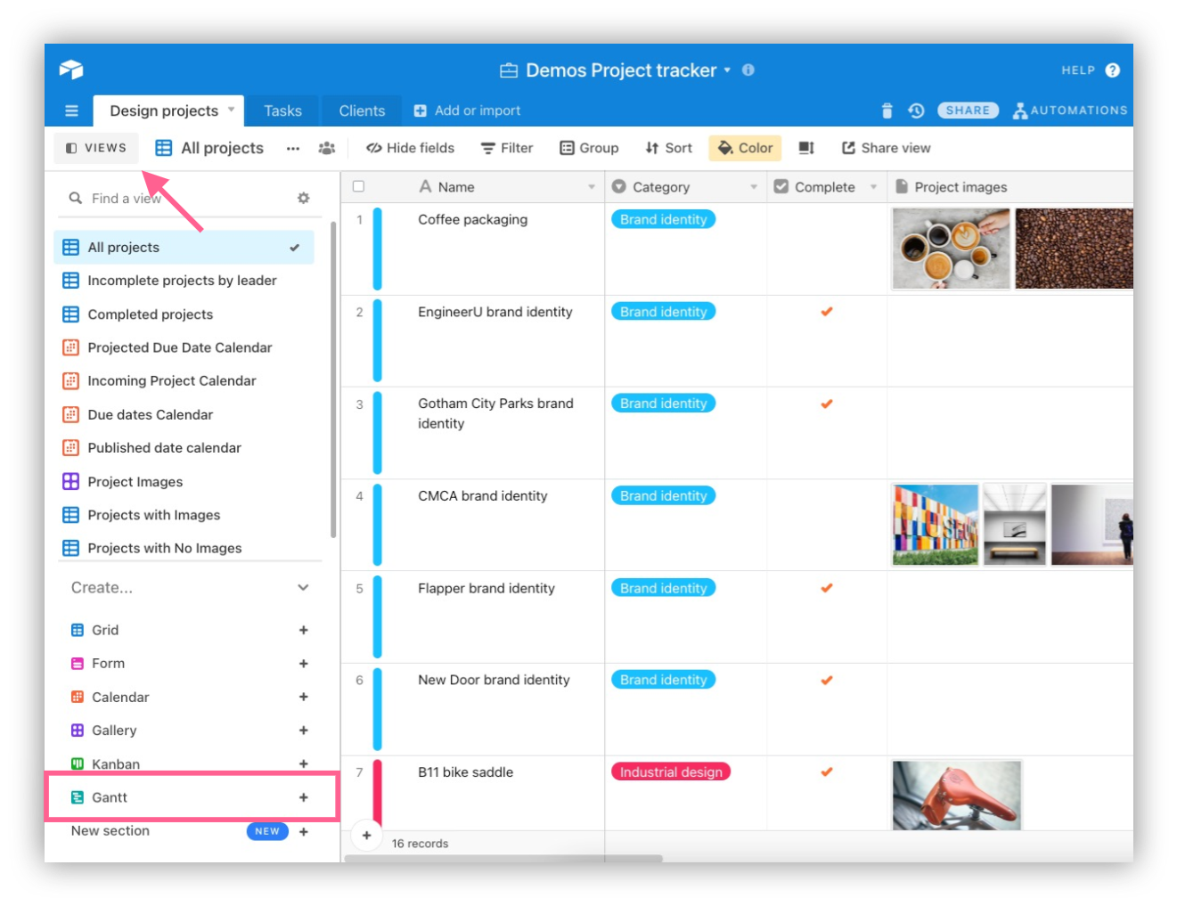 airtable gantt view