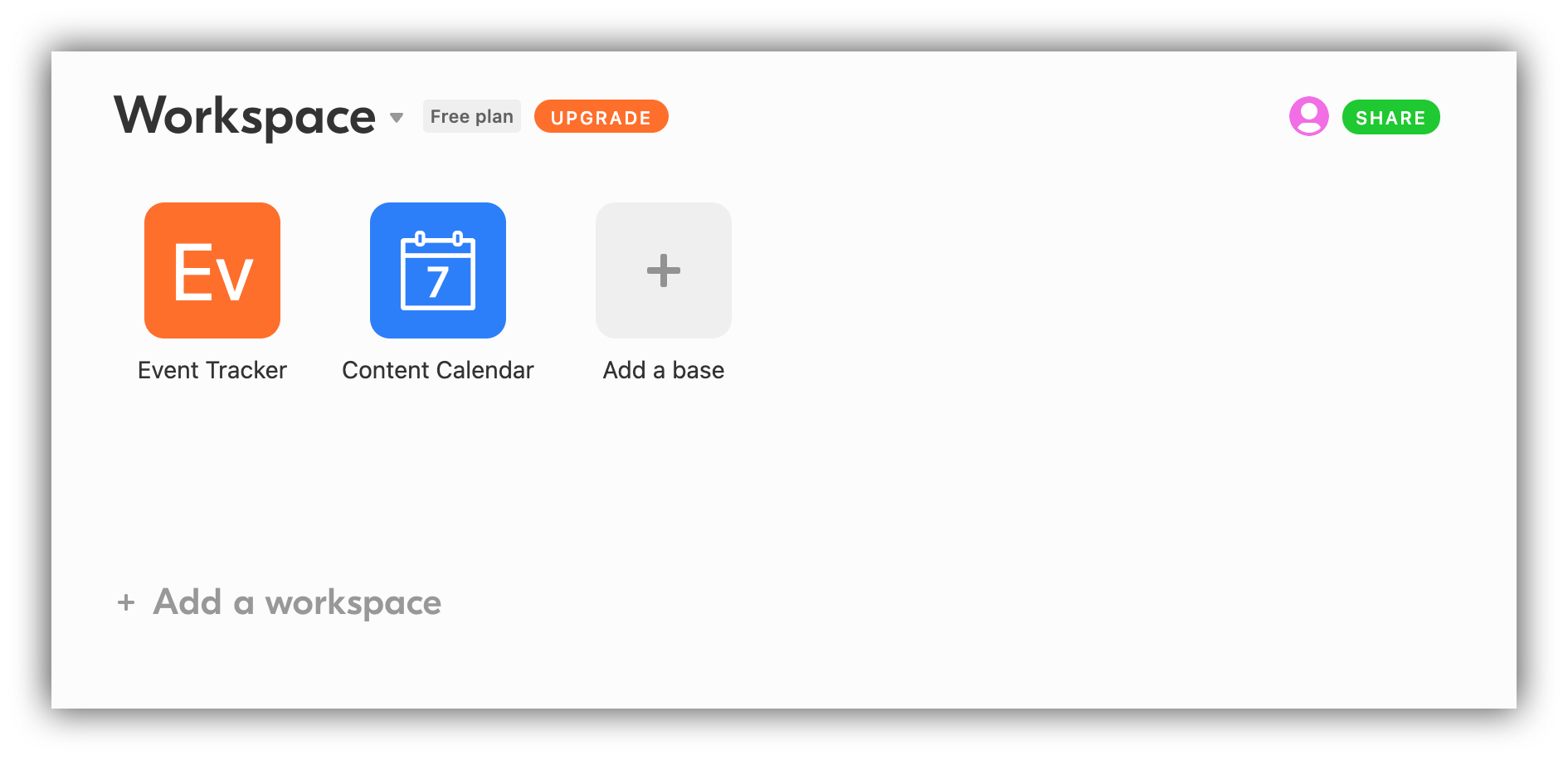 Airtable workspace