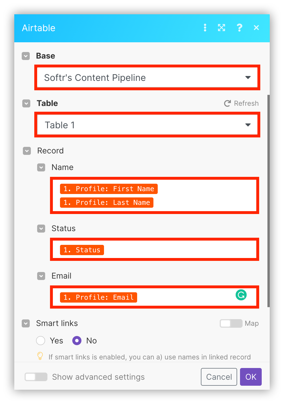 airtable output features