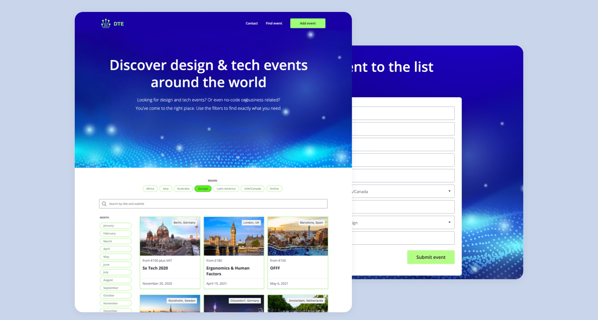 Free Event Listing Template