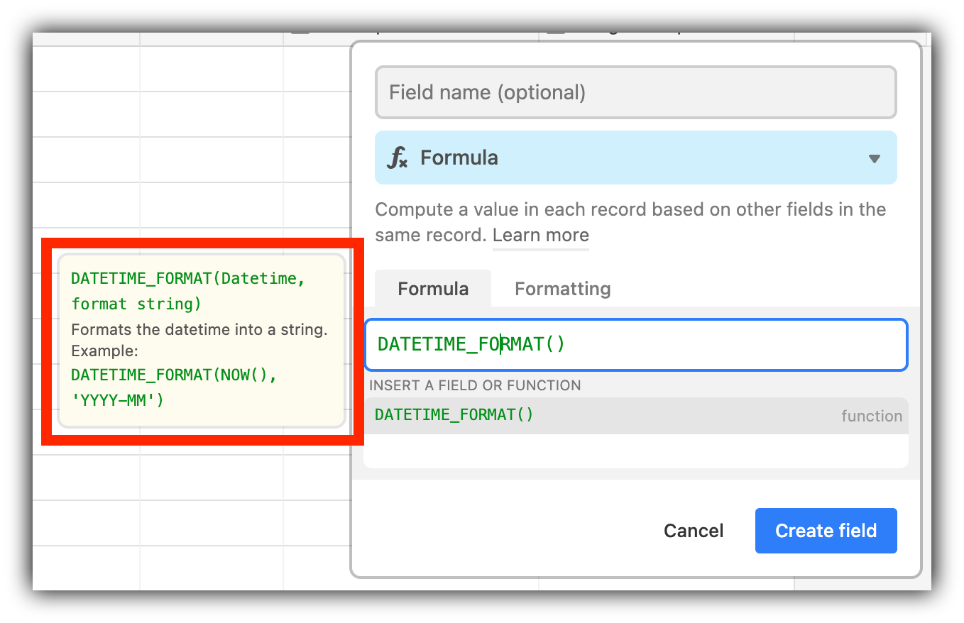 airtable syntax formula