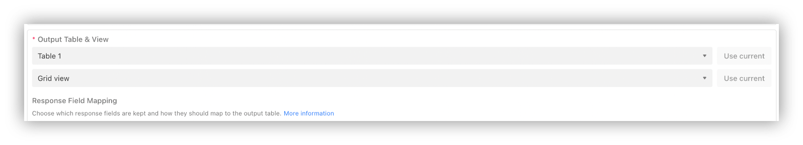 output table & view