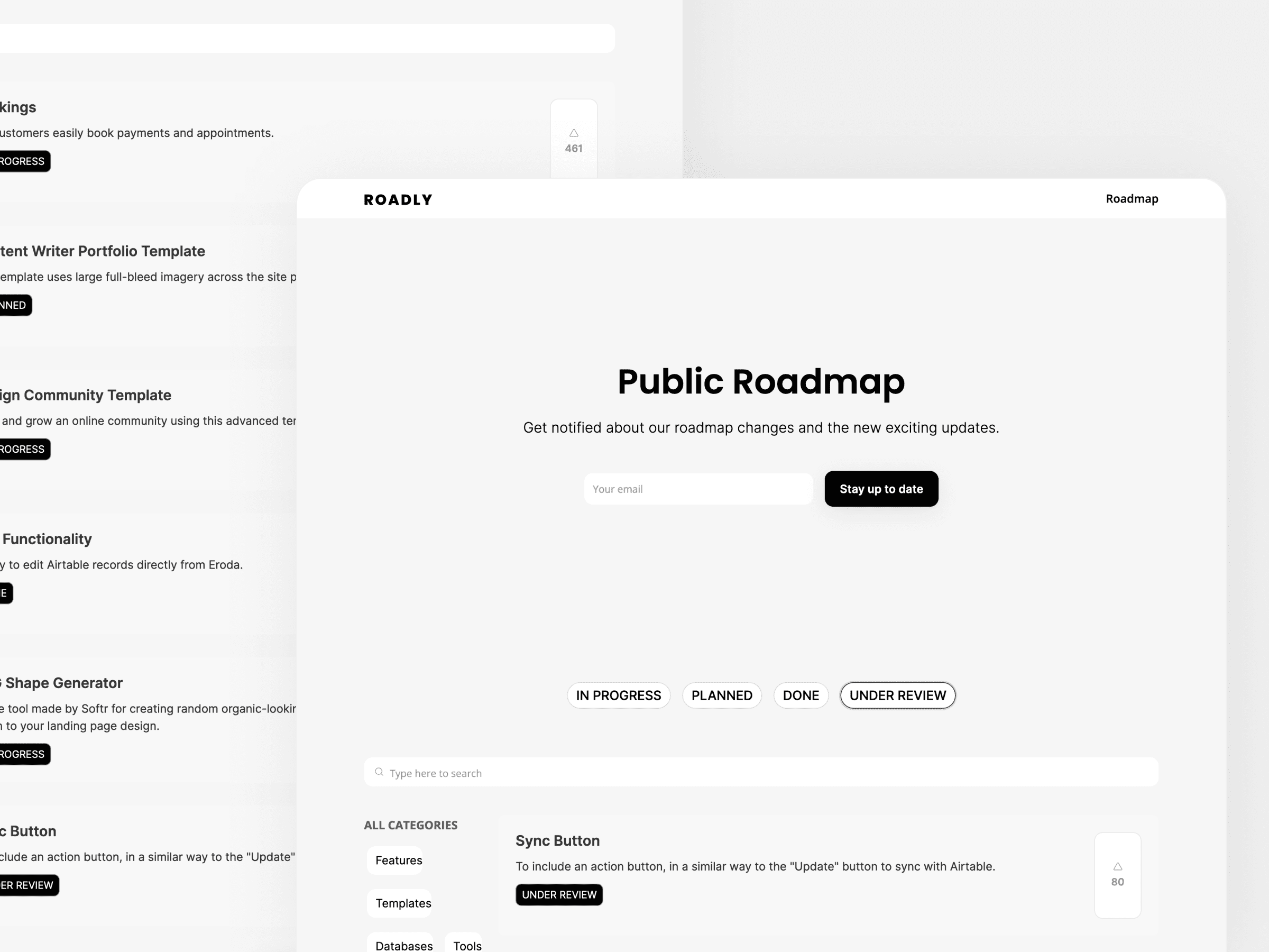 product roadmap template