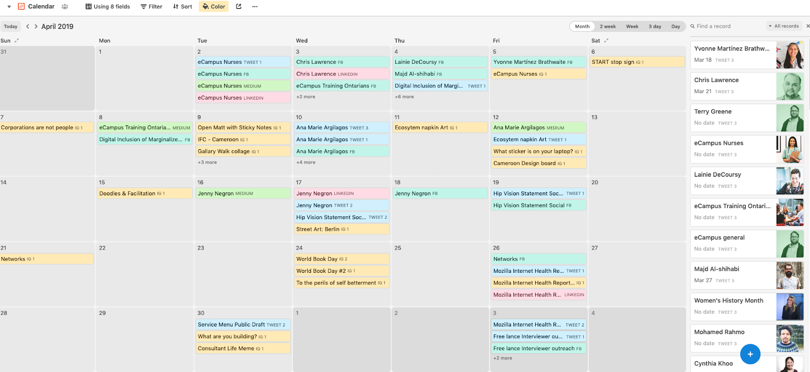 airtable calendar view