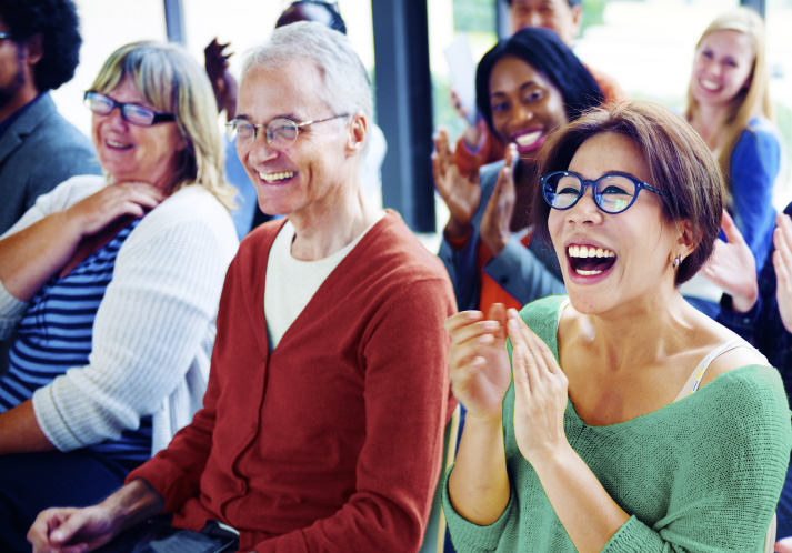 Members of a Sing4Health class laughing together