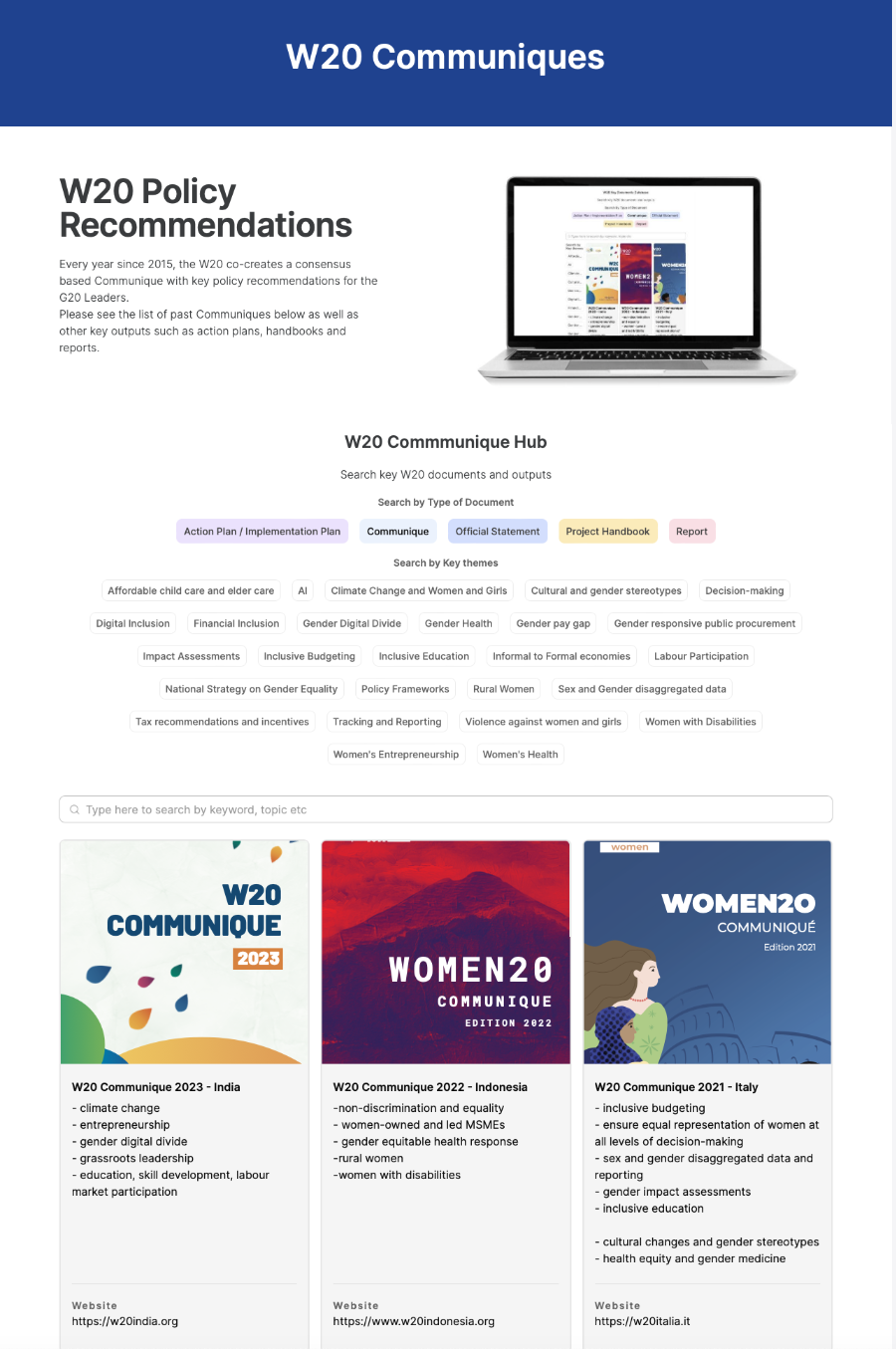 EU Delegation W20 - W20 Communiques
